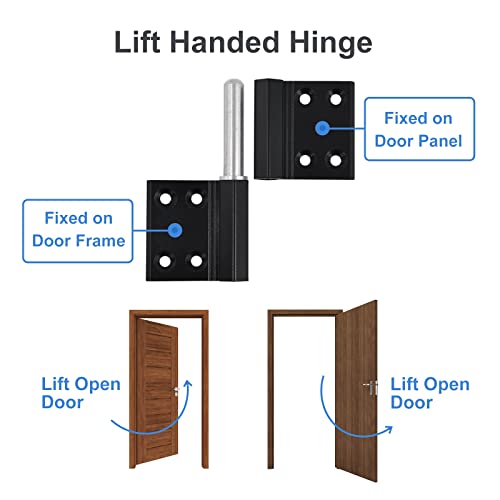 Mozcorn Lift Off Hinge 6 Pack Black Door Hinges 4" Durable Flag Hinges, Left Handed, Rust-Resistant Indoor And Outdoor Hinges Detachable, Loading Capacity 50 Lbs #TOP2