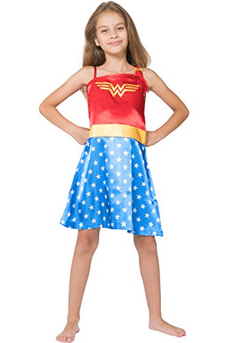 DC Comics Little Girls' Wonder Woman Costume Pajama Nightgown, Blue, 10/12