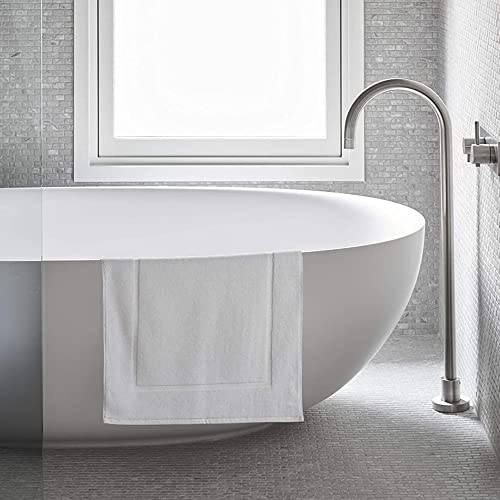 Bokser Home Hospitality Kenwood Bath Mat, Hotel Quality And Quick Drying, 100% Combed Ring Spun Cotton Providing A Soft, Luxurious Feel, White, 21” X 32” (Pack Of 12) #TOP2