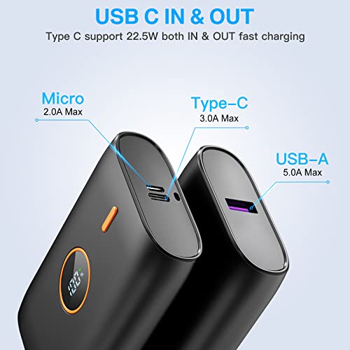 Caricatore portatile,PD 22.5W 10000 mAh power bank mini fast charge,con display LED usb c batteria cellulare,per Phone, iPad,HuaWei,XiaoMi,Samsung,Cuffie,console di gioco e altro - Gadget - Immagine 2