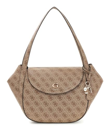 Sac à main GUESS Coleen sac à épaule à rabat imprimé logo Latte marron