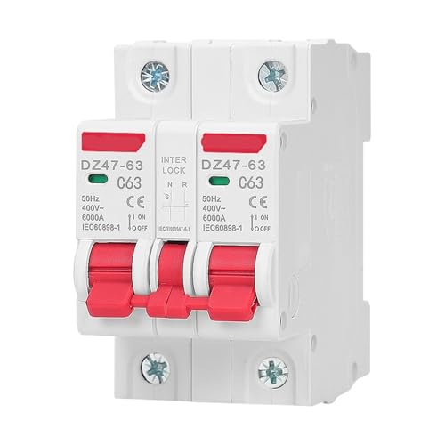Inverseur de source manuel rail DIN robuste 1P 1P 63A