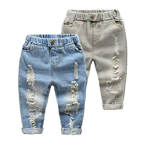 Little Baby Boys Girl Ripped Western Jeans Kids Girls Friend Style Denim Pants3