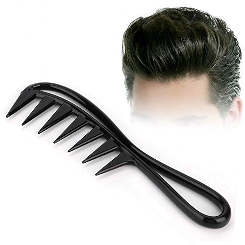 Peine de tiburón de Dientes Anchos de salón Profesional de 2 Piezas, Peine Puntiagudo Liso Negro, Peine de peluquería para Cabello Rizado Peine para peinar el Cabello para Hombres y Mujeres