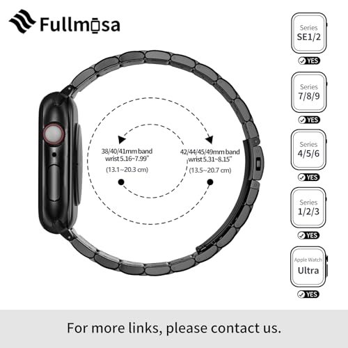 Fullmosa Compatible with Apple Watch Straps 41mm 40mm 38mm Stainless Steel Replacement iWatch Bands with TPU Protective Case for SE 3/2/1 Series 9 8 7 6 5 4 3 2 1 - Image 4