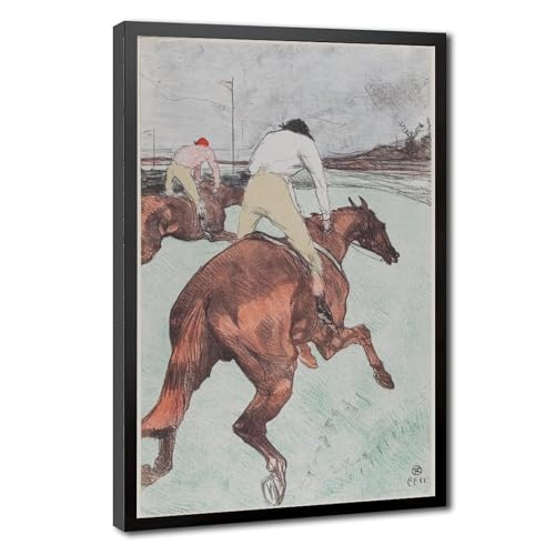 Toile Le Jockey Toulouse-Lautrec de qualité supérieure avec cadre à suspendre