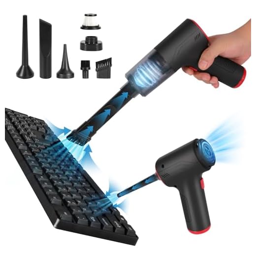 TOBTOS Computer Vacuum Cleaner, Blower and Vacuum 3-in-1, Rechargeable Electric Air Duster for Car, Computer, Home and Office Dust Cleaning(VC-001)