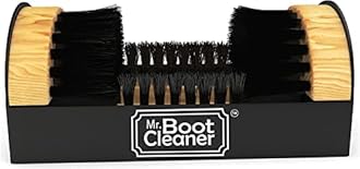 Heavy Duty Wooden Shoe Brush Cleaner Outdoor Floor Mount or Portable, Commercial Boot Scraper/Scrubber with Hardware