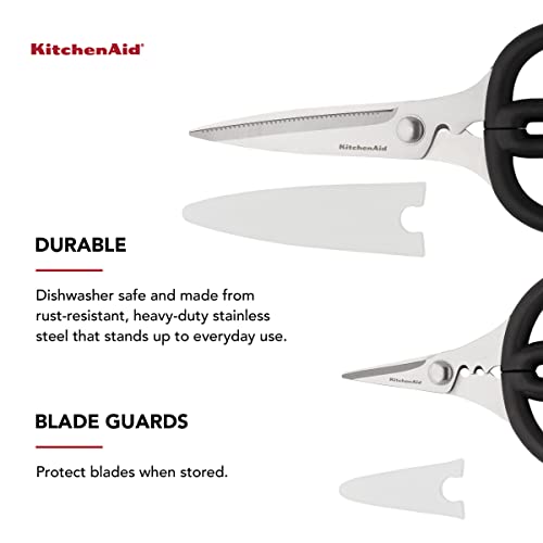 Kitchenaid Stainless Steel All Purpose And Herb Shears Set With Soft Touch Handles, 2 Piece, Black #TOP3