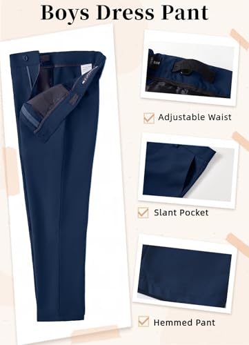 Image of YuanLu Boys Suit Homecoming Dresses for Kids Ring Bearer Outfit Suits Tuxedo Formal Vest and Pants Suit Set