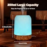 Frogetu Dyfuzor zapachowy, 250 ml, dyfuzor olejków eterycznych, nawilżacz powietrza z timerem, dyfuzor olejków zapachowych z 7 kolorami LED, dyfuzor do aromaterapii, bez BPA, prezent dla kobiet