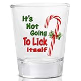 Funny Candy Cane Its Not Going To Lick Itself Sarcastic Shot Glass Gift Idea Christmas Xmas Gag Gift Naughty Nice