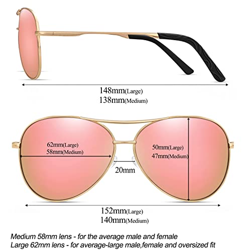 Botpov Aviator Sunglasses For Men Women Polarized Uv400 Protection Mirrored Lens Metal Frame With Spring Hinges #TOP4