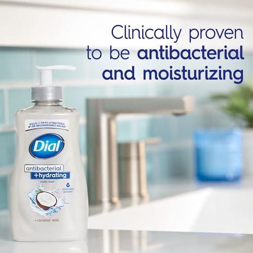 Image of Dial Antibacterial Plus Hydrating Coconut Milk Liquid Hand Soap, 11oz (Pack of 4)