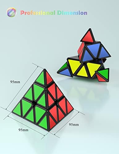 ROXENDA Pyramid Cube, Triangle Speed Cube; Super-Durable Smooth with Vivid Colors - Easy to Turn