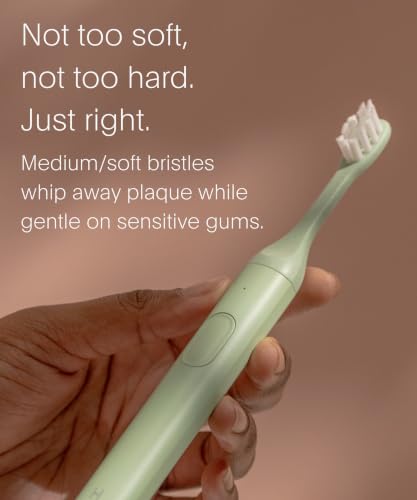 Image of SURI Recyclable Plant-Based, Electric Toothbrush Heads - Long Lasting Replacement Heads | Compatible Only Sonic Electric Toothbrush - Winter Fern, Pack of 3