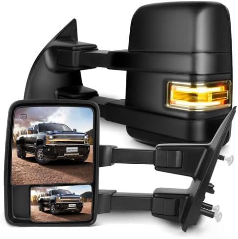 SCITOO fit for Ford for F150 Towing Mirrors with Puddle Light Bla...