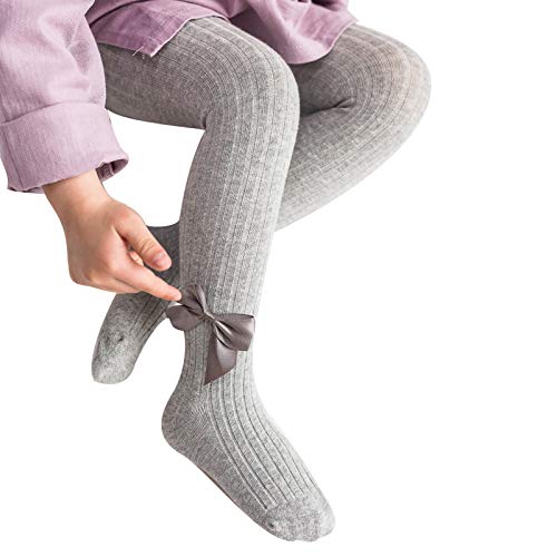 Little Girls Knit Bow Leggings Kids Casual Cotton Footed Tights Fall Winter Warm Pants Pantihose Christmas Clothes2