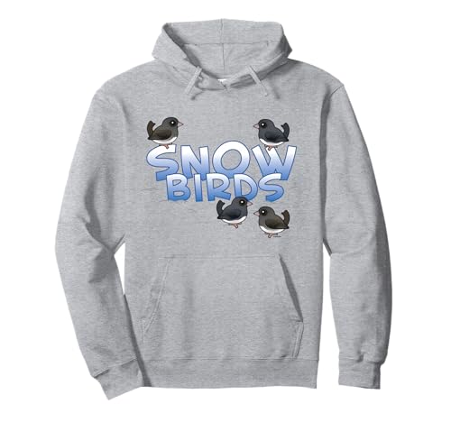 Snow Birds: Birdorable Dark-eyed Juncos Cute Winter Songbird Pullover Hoodie