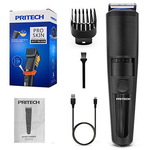 Pritech Electric Hair Clipper Cordless Beard Trimmer For Men Professional Barber Clippers, Hair Clipper With Comb Attachment And 20 Adjustable Settings, Washable Black #TOP6