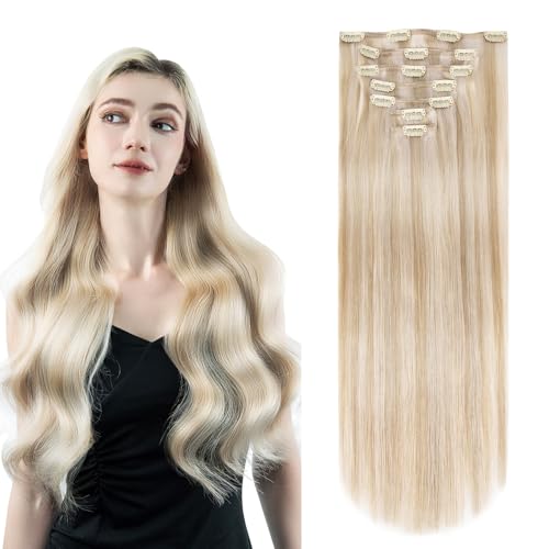 Extensions cheveux humains fins à clip 120g pour corriger un manque de volume tête complète
