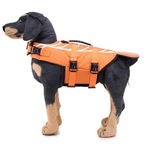 ibasenice Colete Salva- Vidas Cão- Cão Ajustável Maiô Verão Respirável Colete Salva- Vidas Natação D