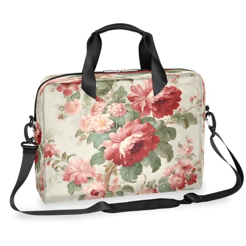 Maletín para portátil 15.6-16 pulgadas con diseño floral retro miniatura 1