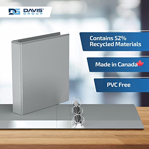 Image of Easyview 3-Ring Binder, Clear-View Cover, 1.5 inch Round Rings, Gray, 6 Pack | Heavy-duty binder, fits 8.5 inch x 11 inch paper, customizable cover, made in Canada, ideal for school or office use