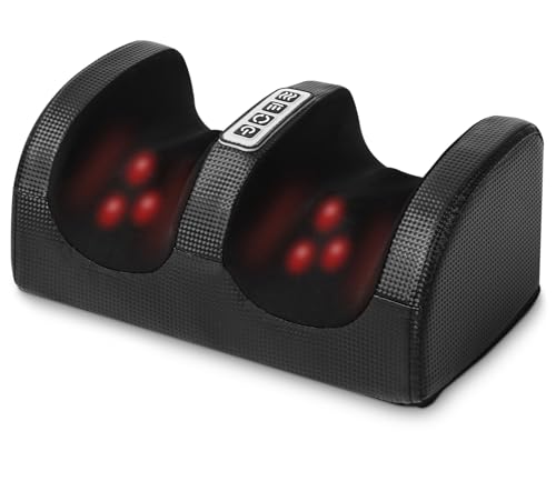 Zofory Shiatsu FußMassagegeräT mit Heizung, Massagegerät Beine, Tiefengewebsmassage mit Heizfunktion Massage-Roller Massage Fussmassagegerät Elektrisch Geschenk für Eltern und Freunde