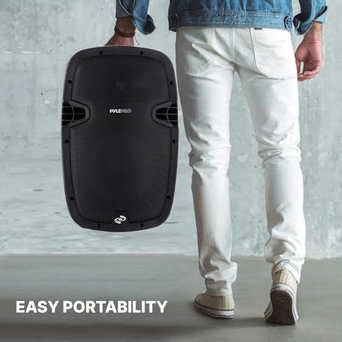 PYLE-PRO 1000W Powered Bluetooth PA System Speakers - Active DJ Speakers with 10 Inch Subwoofer Monitor Speaker and Built-in USB for Audio, Music, Concerts, Band - PPHP1037UB, Black by Pyle - Image 7