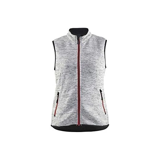 Blaklader 381221179056XXXL dam stickad väst, grå melange/röd, storlek XXXL