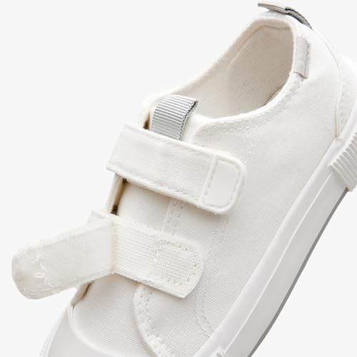 Toddler Low Top Canvas Sneakers Adjustable Straps Boys and Girls Slip on Shoes2