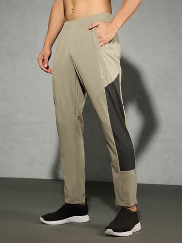 Image of TECHNOSPORT Men Colorblock Slim Fit Sports Trackpants TS Flexi Polyester Mid Rise Drawstring Track Pant for Men Pockets Gym Workout Running Joggers Casual Quick Dry