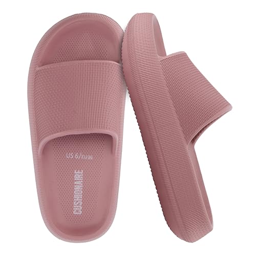 CUSHIONAIRE Feather EVA Slides for Women – Comfortable Slip On Womens Slippers, Indoor Outdoor...