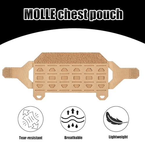 Placa pectoral táctica MOLLE para organizar accesorios sin peso extra en tus misiones 2