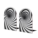 Spiral Optical Illusion GIF Bookends Large Bookends Wooden Decor, Modern Decorative Book Accessory, Holds Books Securely to Bookends, 1 Pair