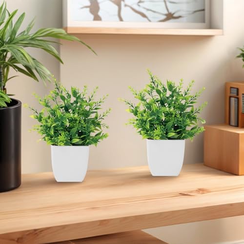 Bafenli 4 Pack Mini Artificial Plants Greenery Potted Plastic Fake Plants for Home Bathroom Office Table Decor - Cosy Home Interiors Bafenli 4 Pack Mini Artificial Plants Greenery Potted Plastic Fake Plants for Home Bathroom Office Table Decor - Image 6