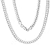 Produktbild ChainsPro Kubanische Kette Prägung Panzerkette Herren Halskette Edelstahl Silber 6 mm Breite Basic Panzer Kette Collier Kette Herrenkette 24 Zoll Zülfikar Kette Herren