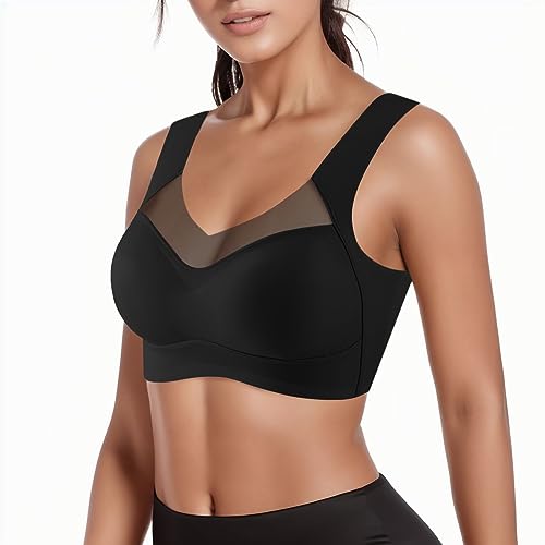 Sujetador deportivo negro con aros para un soporte cómodo y sexy a diario