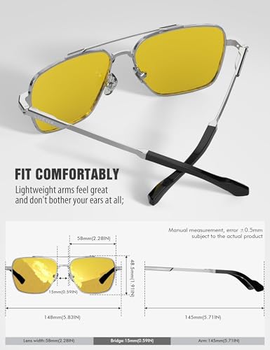 Image of LUENX Aviator Sunglasses for Women Men Polarized Lens Trendy Sun Glasses - UV 400 Protection 60MM with Accessories Driving