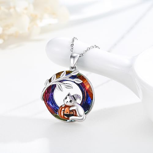 TRISHULA Animal Necklace for Women 925 Sterling Silver Hummingbird/Dove/Mermaid/Dolphin/Fox/Cat Pendant Necklaces Jewelry for Wife Friends Best Gift for Birthday Christmas2