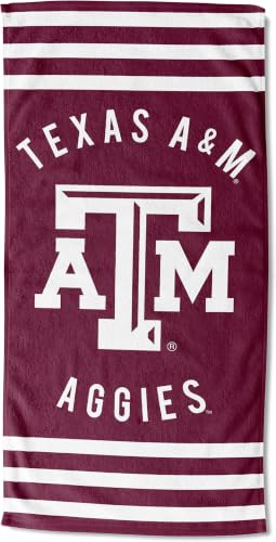 Image of Northwest NCAA Texas A&M Aggies Unisex-Adult Beach Towel, 30 inch x 60 inch, Stripes (Pack of 6)