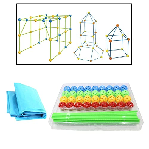 Besstuup Kids Diy Fort Building Kit Castle Tents Playhouse Toy Making Hideaway #TOP1