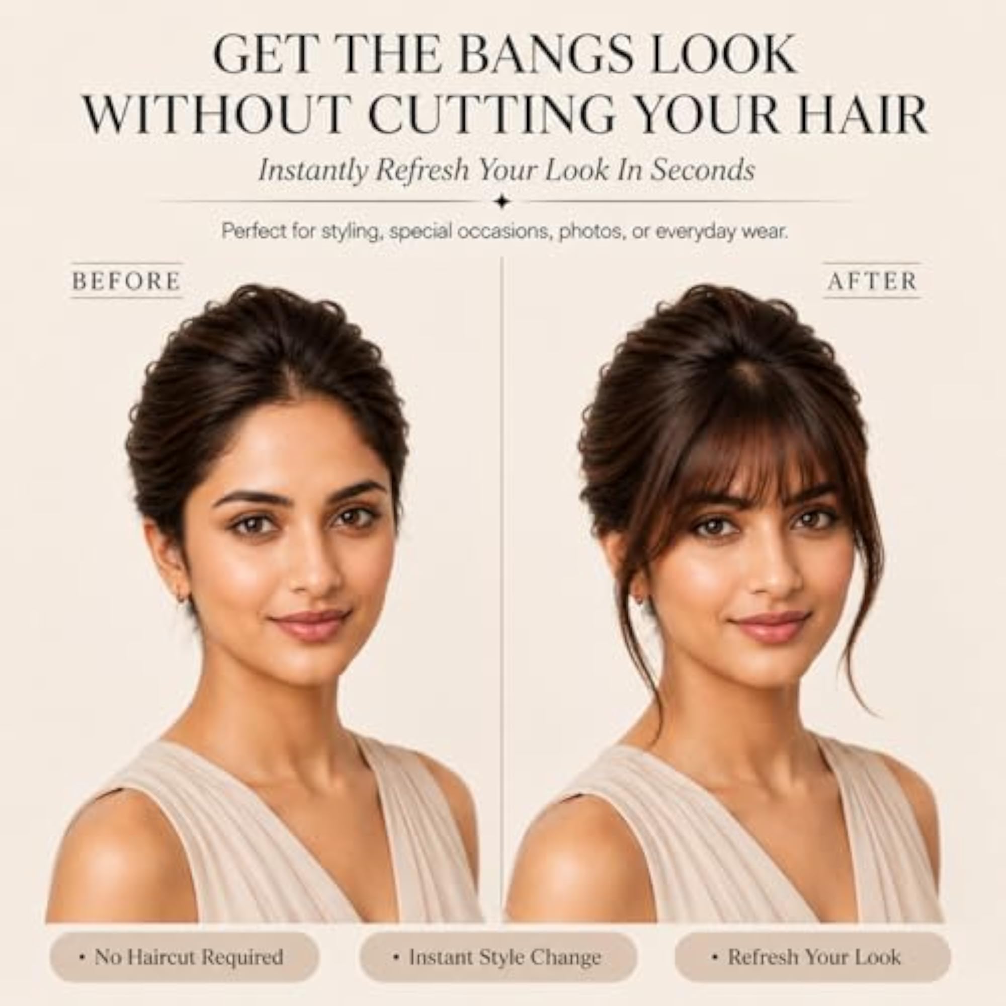 Natural Human Hair Front Bangs Extension