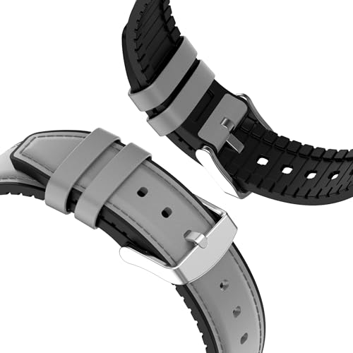 Image of ACM Watch Strap Leather Silicone 22mm compatible with Noise Noisefit Halo 2 Smartwatch Belt Luxury Band