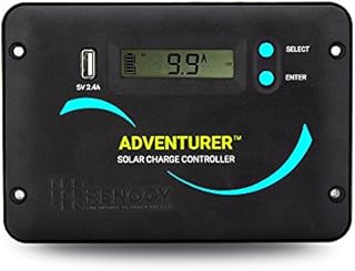 Renogy 30A 12V/24V PWM Solar Charge Controller with LCD Display Flush Mount Design Negative Ground, Compatible with Sealed, Gel, Flooded and Lithium Batteries, Adventurer 30A