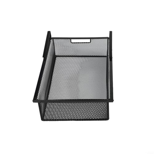 Organizador de cajones colgantes de acero, cesta extraíble para barras de armario, almacenamiento sin herramientas para ropa interior y calcetines, color negro, 38 x 25 x 12 cm