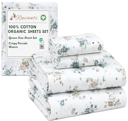 RUVANTI Organic Cotton Queen Sheets 4-Piece Set