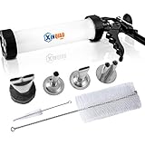 XINQIAO Jerky Gun Food Grade Plastic Beef Jerky Gun Kit, Jerky Maker 1 LB Capacity with Stainless Steel Nozzles& Brushes