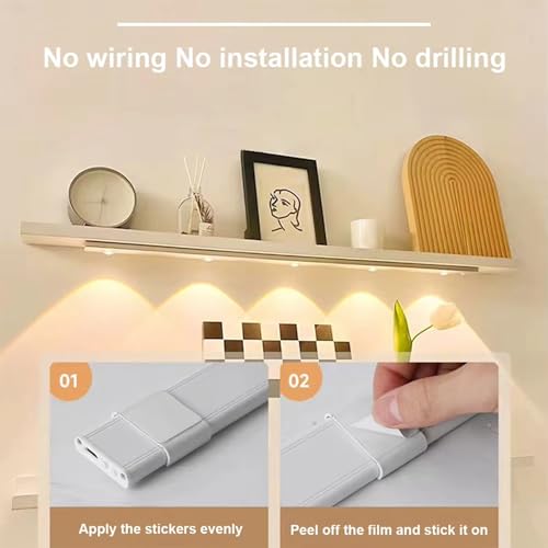 Luz LED con sensor de movimiento regulable efecto colina para armarios y encimeras 6